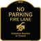 Signmission Designer Series-No Parking Fire Lane With Graphic Violators Booted Or Towed, 18" x 18", BG-1818-9962 A-DES-BG-1818-9962 - alternate 1
